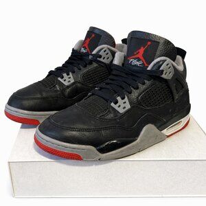 Nike Air Jordan 4 Retro Bred Reimagined GS 6.5Y Black Red FQ8213-006 With Box